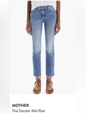 MOTHER Mid Rise Dazzler Ankle Fray 
Wash-We The Animals